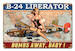 B-24 Liberator Bombs Away, Baby pin up metal poster