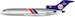Boeing B727-100 Flying Tigers N935FT Polished With Stand LIMITED