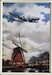 KLM Molen, vliegtuig metal postcard