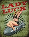 Lady Luck Pin up metal poster