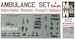 Ambulance set, with vehicle interiors, strechers, personel and equipment