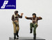 Set of 2 US pilots of the WW2 standing