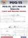 Mikoyan Mig15 Stencils, Russian/Czech