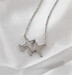 Stainless Steel Silver Color Double Horizontal Airplane Pendants Necklaces