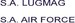 S.A Air Force / S.A. Lugmag text in blue (2x) Small