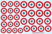 French roundels Armée de l'air 1935-40 diameter from 17 to 24 mm