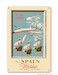 Fly to Spain - by Iberia Air Lines of Spain - Christopher Columbus - c. 1950's Vintage metal poster