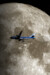 KLM Boeing 747-400 in moonlight - metal poster metal sign