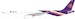 Airbus A330-300 Thai Airways HS-TBC With Stand