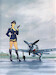 German officer pin up in front of Focke Wulf metal poster