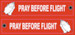 Keyholder with PRAY BEFORE FLIGHT on both sides - red background