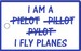 Bagagetag with 'I FLY PLANES' on one side and writable backside, including metal wire