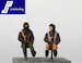 Set of 2 US pilots of the WW2 seated in a/c