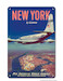 New York USA by Clipper Pan American Airways - Boeing 377 Vintage metal poster