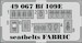 Detailset Messerschmitt BF109E Seatbelts FABRIC