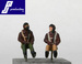 Set of 2 US pilots of the WW2 seated in a/c