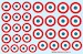 French roundels Armée de l'air 1935-40 diameter from 17 to 24 mm