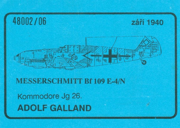 Messerschmitt BF109E-4/N (Adolf Galland JG26)  48002