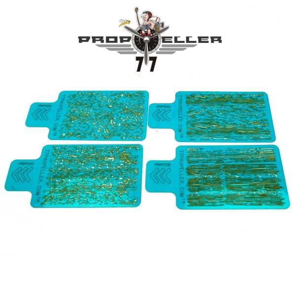 Set of 4 Airbrush templates, Airbrush stencils for spraying wood Structure Set 6 prp033