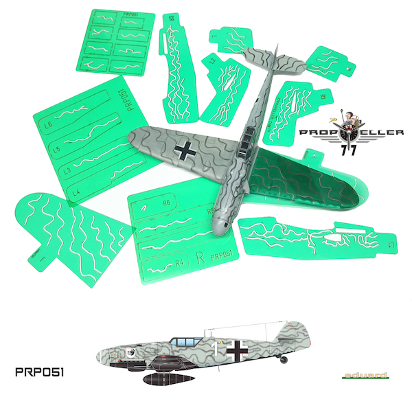 Messerschmitt BF109G-6 Wilde Sau Camouflage stencils for Gerhard Pilz' 1/JG300 (Eduard) prp051