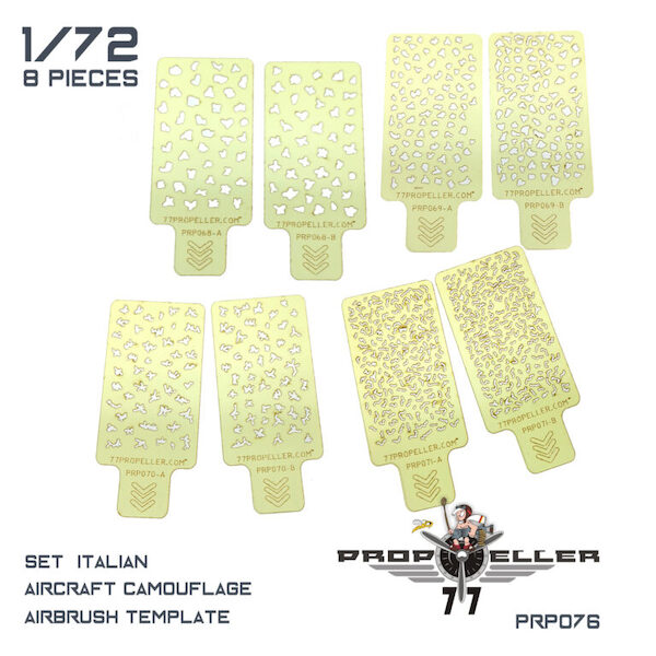 Set Italian Aircraft camouflage Airbrush Templates Breda Style (8x) prp076