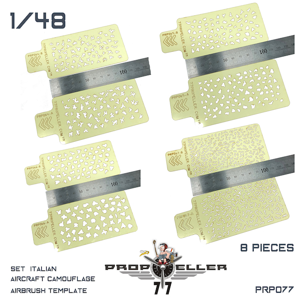 Set Italian Aircraft camouflage Airbrush Templates (8x) prp077