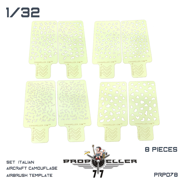 Set Italian Aircraft camouflage Airbrush Templates (8x) prp078