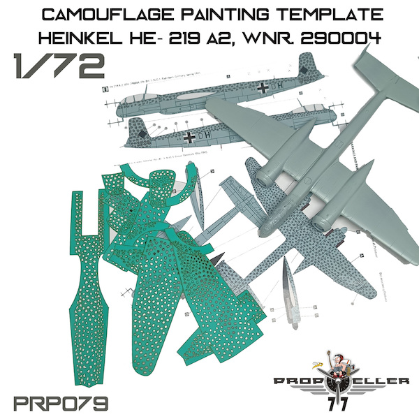 Camouflage Airbrush Templates for Heinkel He219A-2 Wnr 290004  prp079