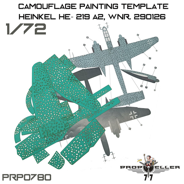 Camouflage Airbrush Templates for Heinkel He219A-2 Wnr 290126 prp080