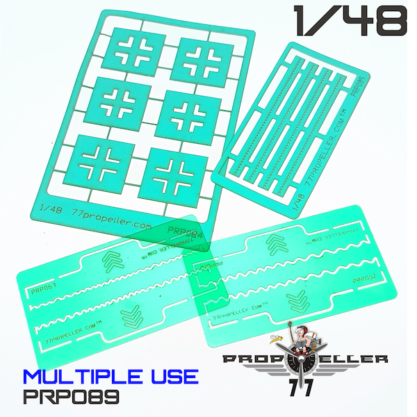 Luftwaffe Balkenkreuze - Late-, Lufwaffe Wing Walkway Stencils and 2x Leqding edge Wavelet template prp089