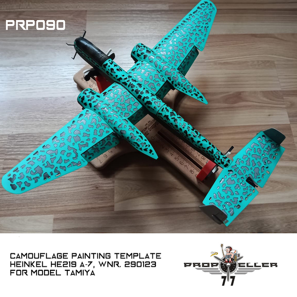 Camouflage Painting Templates for Heinkel He219A-7 WnR 290123 (Tamiya)  prp090