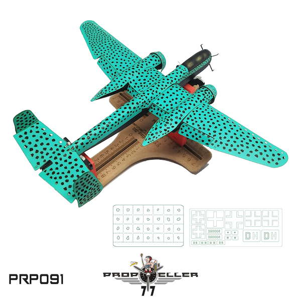 Camouflage Painting Templates for Heinkel He219A-2 WnR 2900009 and masks for crosses and Numbers(Tamiya)  prp091