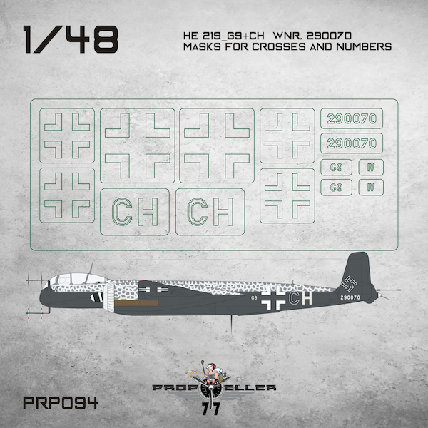 Heinkel He219_G9+CH Wnr. 290070 masks for crosses and numbers  prp094