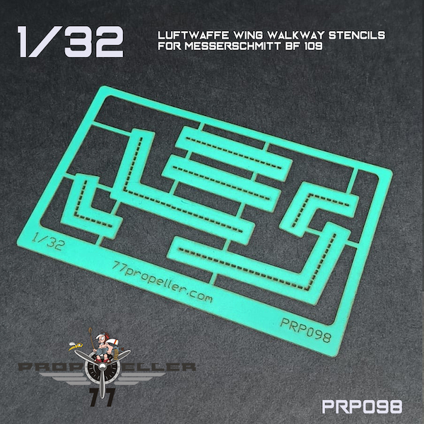Luftwaffe Wing Walkway Stencils for Messerschmitt Bf109 prp098