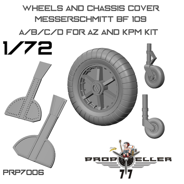 Wheels and wheeldoors for Messerschmitt BF109A/B/C/D (AZ  and KPM kits)  PRP7006