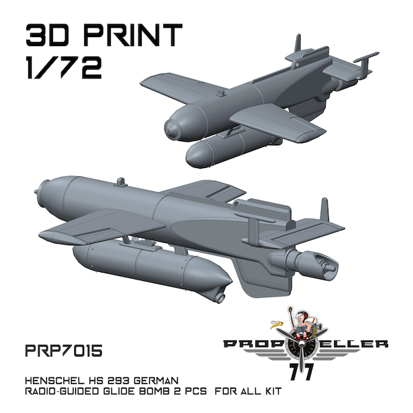 Henschel Hs293 German Radio-Guided glide bomb (2x) for all kits PRP7015
