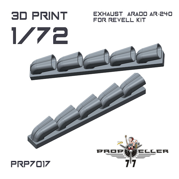 Exhausts for Arado AR240 Variant 1 - 5 stack (Revell) PRP7017