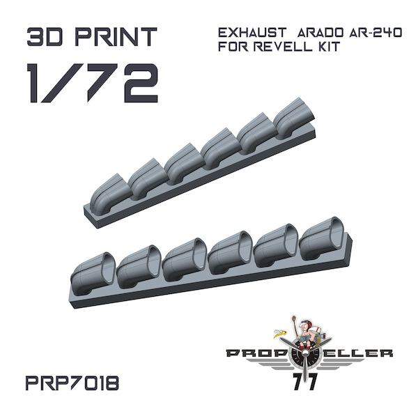 Exhausts for Arado AR240  Variant 1 - 6 stack  (Revell)  PRP7018