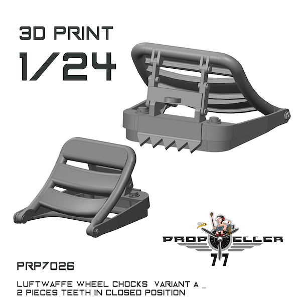 Luftwaffe Wheel Chocks Variant A with theeth in closed position (2x)  prp7026