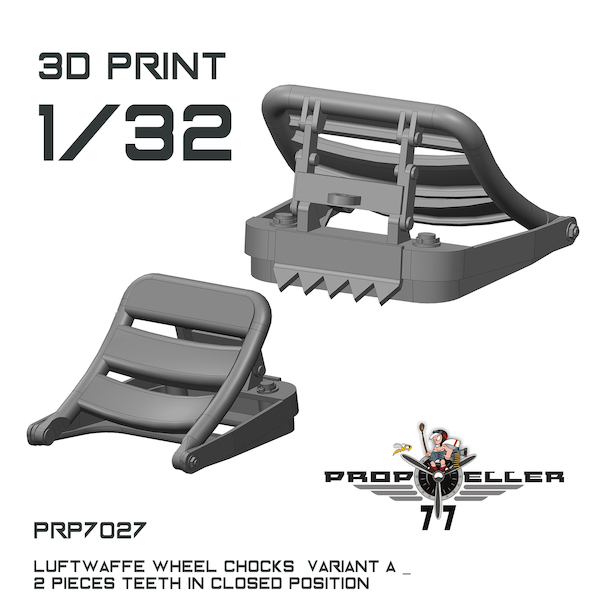 Luftwaffe Wheel Chocks Variant A with theeth in closed position (2x)  prp7027