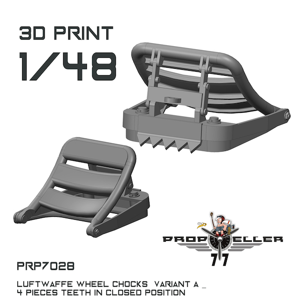 Luftwaffe Wheel Chocks Variant A with theeth in closed position (4x)  prp7028