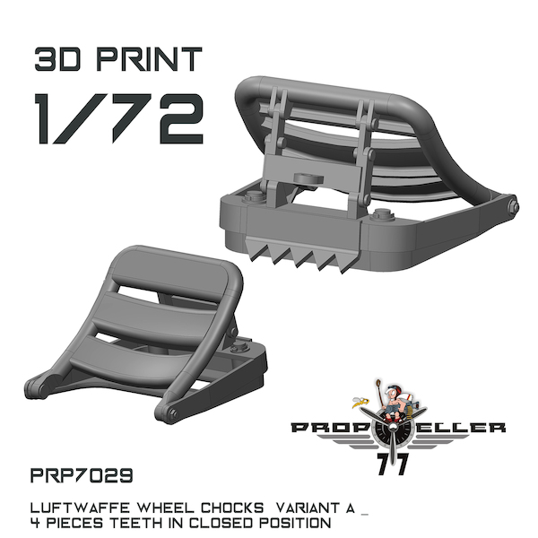 Luftwaffe Wheel Chocks Variant A with theeth in closed position (4x)  prp7029