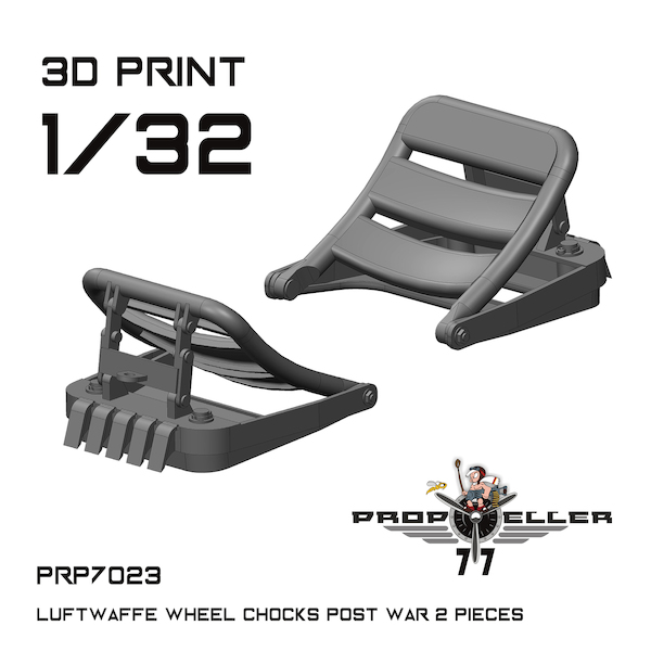 Luftwaffe Wheel Chocks Variant A with theeth in open position (4x) prp7033