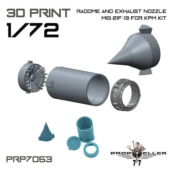 Radar radome and Exhaust nozzle for MiG21F-13 Fishbed (KPM) PRP7053