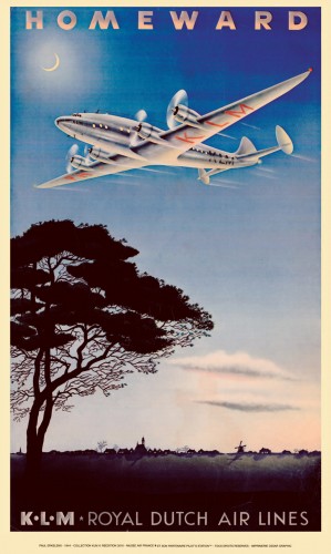 KLM Homeward Royal Dutch Air Lines- Paul Erkelens 1944 poster  MAFK02