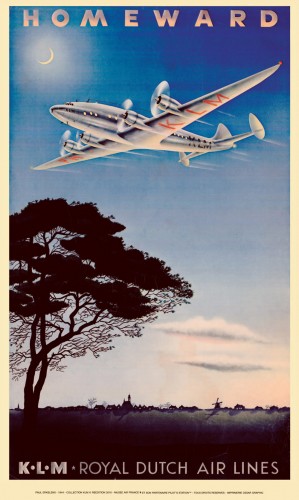 KLM Homeward Royal Dutch Air Lines- Paul Erkelens 1944 poster MAFK02