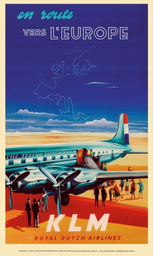 KLM en route vers l'Europe - 1950 poster  MAFK04
