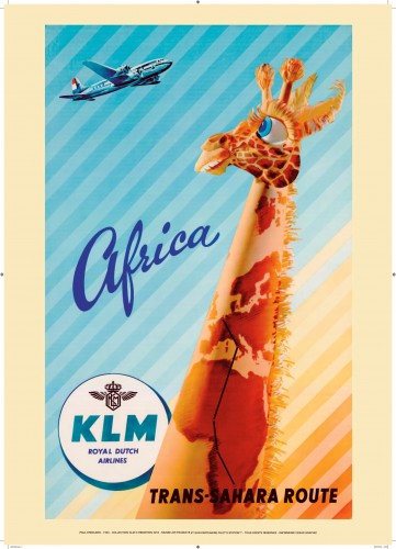 KLM Africa Trans-Sahara Route- Paul Erkelens 1953 poster  MAFK06