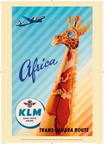 KLM Africa Trans-Sahara Route- Paul Erkelens 1953 poster MAFK06