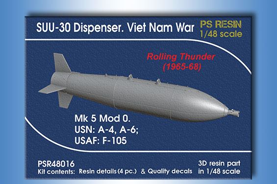 SUU-30 Dispenser. MK5 Mod 0 Viet Nam War. "Rolling Thunder" 1965-68  (4x)  PSR48016